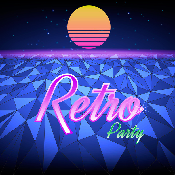 PParty poster in the style of 80's arcade - Vektor, obrázek