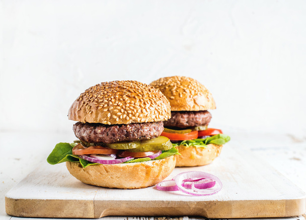 Fresh homemade burgers - Фото, изображение