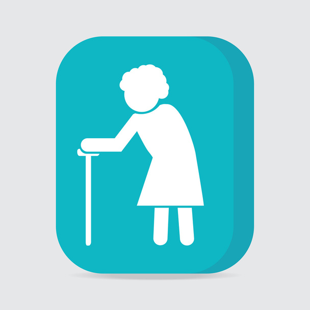Symbole de femme âgée. illustration vectorielle de bouton de personnes âgées
 - Vecteur, image