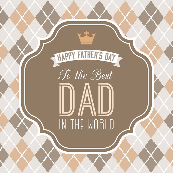 Happy father's day illustration vector, Father's day background with frame and element in Vintage style, Father's day poster with calligraphic font "To the best dad in the world" - Wektor, obraz