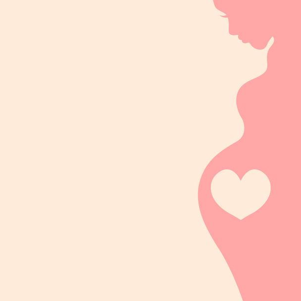 Fundo abstrato com silhueta de mulher grávida para o seu design
 - Vetor, Imagem