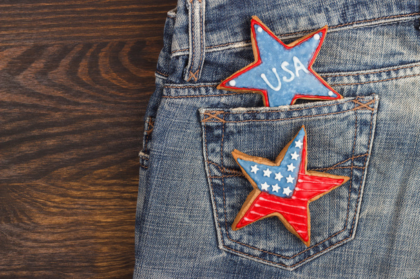 Cookie-k a zsebében amerikai hazafias színekkel - Fotó, kép