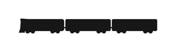 Vector black silhouettes of trains. - Vettoriali, immagini