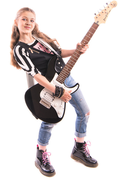 Chica con una guitarra  - Foto, imagen