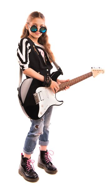 Menina com uma guitarra  - Foto, Imagem