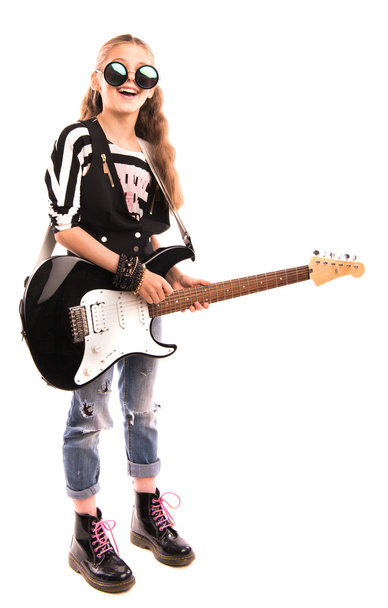 Menina com uma guitarra  - Foto, Imagem