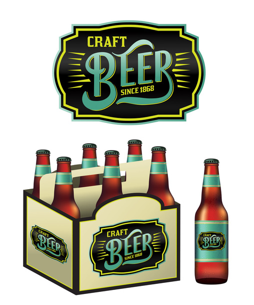 Εικονογράφηση μπουκάλια μπύρας τεχνών - Διάνυσμα, εικόνα