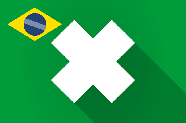 Bandera de Brasil de sombra larga con un signo de sustancia irritante
 - Vector, Imagen