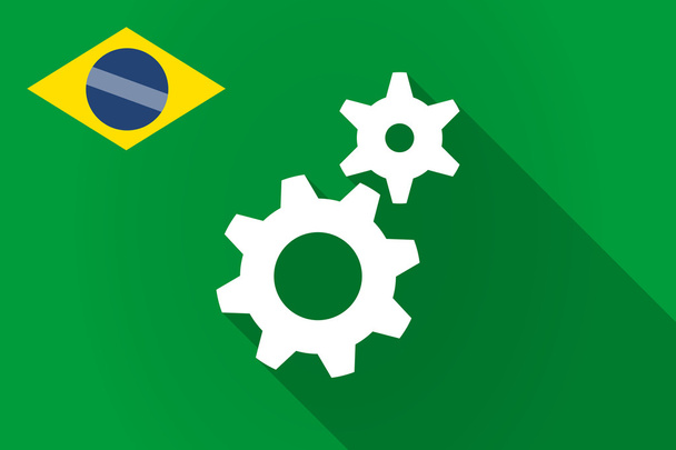 Σκιά καιρό σημαία Βραζιλία με δύο ταχύτητες - Διάνυσμα, εικόνα