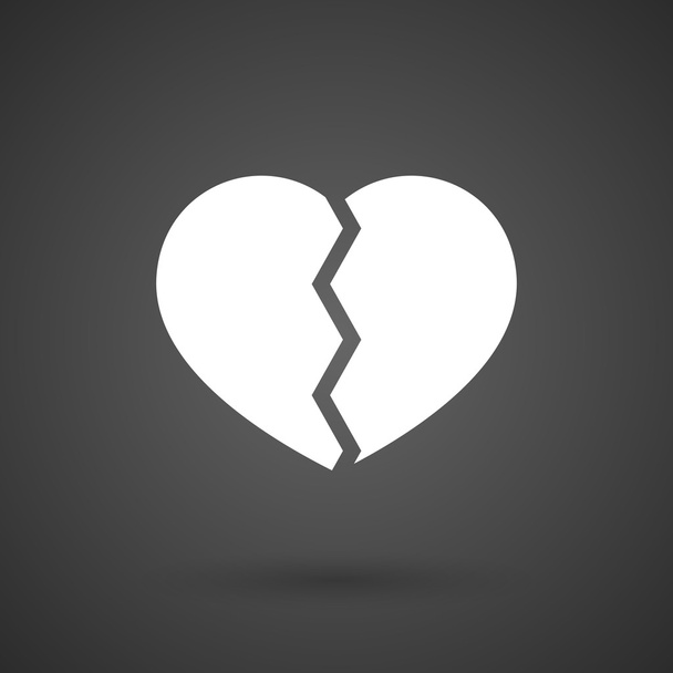  зламана біла ікона серця на темному фоні
 - Вектор, зображення