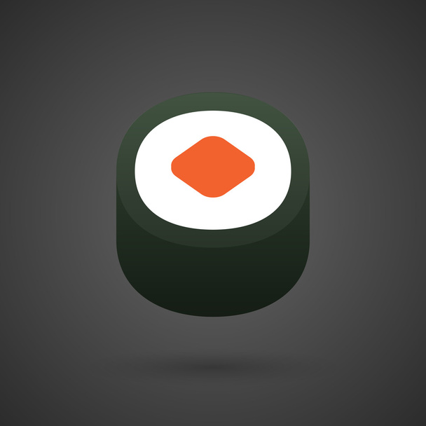  un morceau de sushi maki icône sur un fond sombre
 - Vecteur, image