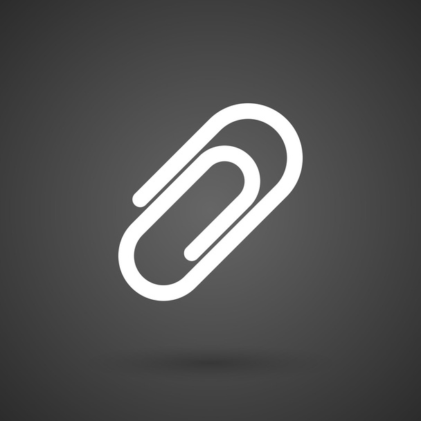  a clip    white icon on a dark  background - Vector, Image