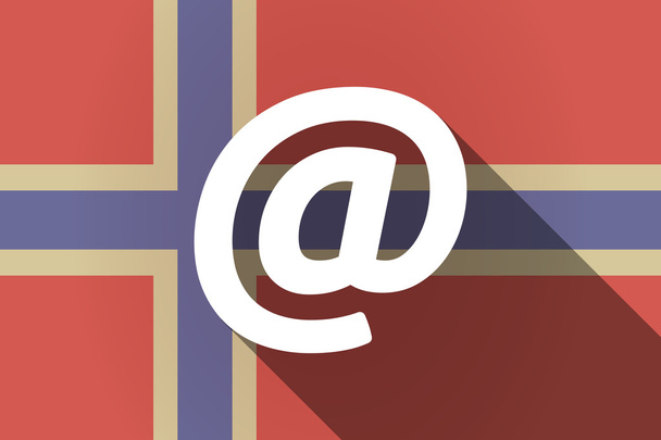 Larga sombra Bandera de Noruega con un cartel
 - Vector, imagen