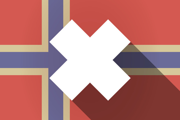Długi cień flaga Norwegii z drażniących substancji znakiem - Wektor, obraz