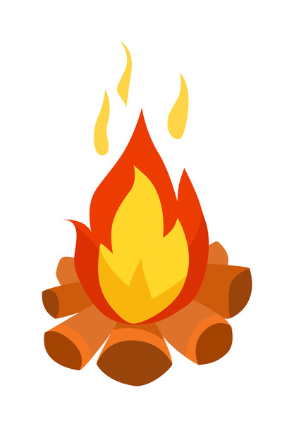 Bonfire isolated vector illustration. - Vector, Image
