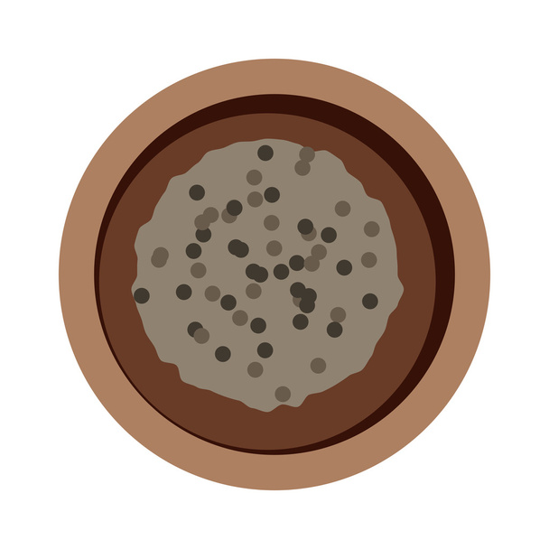 Buckwheat plate top view vector illustration. - Vector, afbeelding