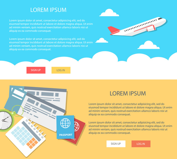 Vacation and tourism web banner - Vector, afbeelding