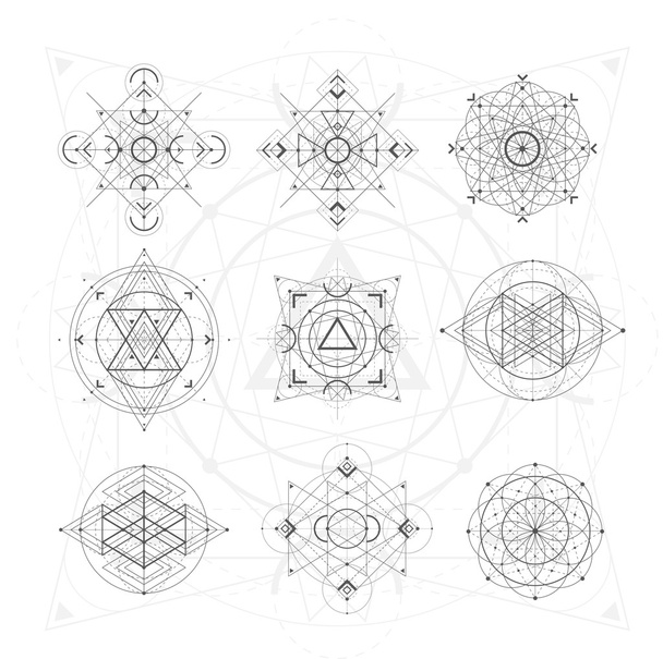 Sacred geometry signs - Vector, Image