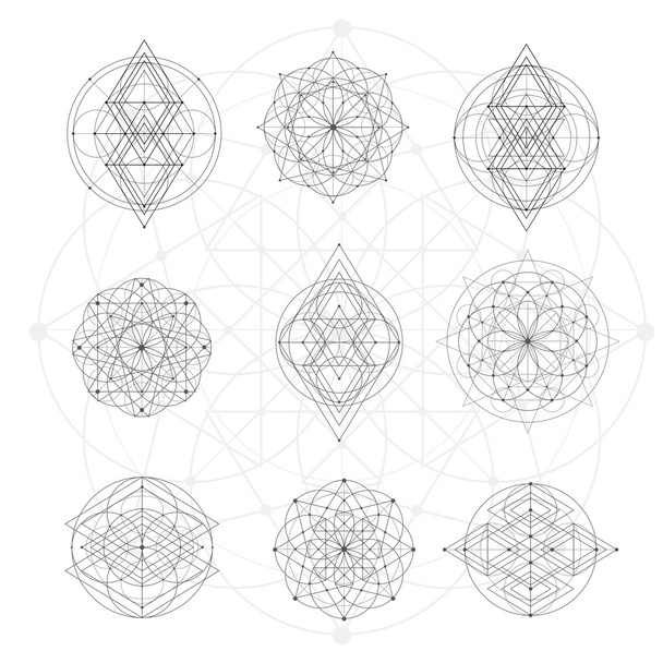 Sacred geometry signs - Vector, Image