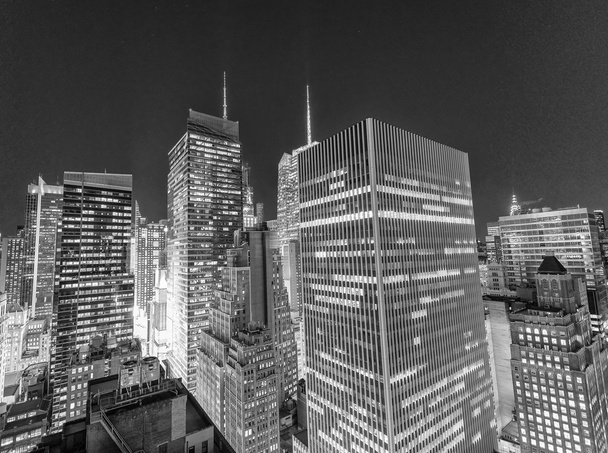 Panoramic skyscrapers view of New York CIty - Night skyline - NY - Photo, Image