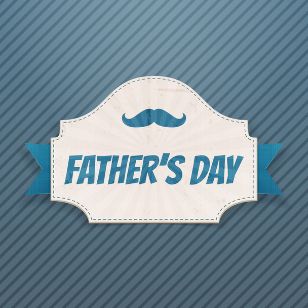 Fathers Day paper Card with greeting Ribbon - Vector, afbeelding
