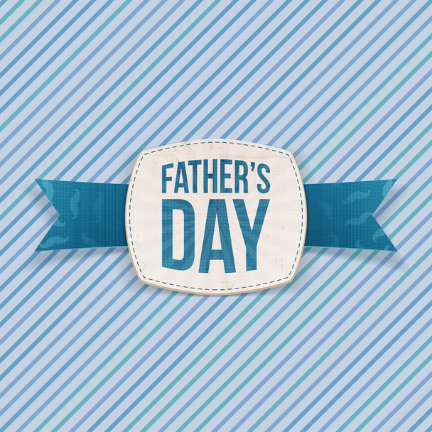 Fathers Day paper Emblem with greeting Ribbon - Vektör, Görsel