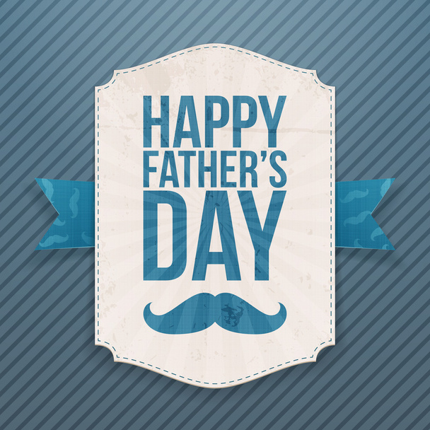 Happy Fathers Day paper Banner with Ribbon - Vector, Image