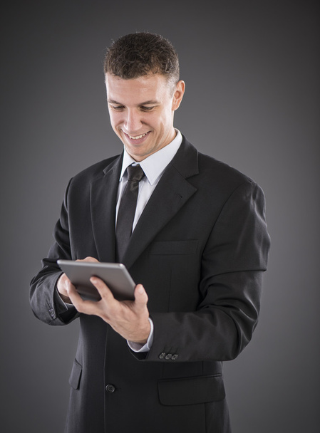 biznesmen za pomocą cyfrowego tabletu - Zdjęcie, obraz