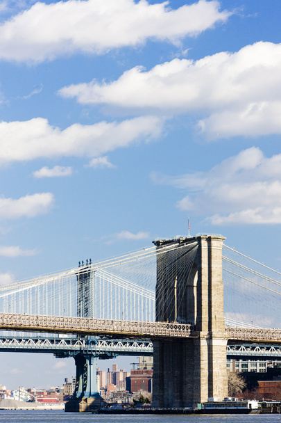 γέφυρα του Μπρούκλιν και τη γέφυρα του Μανχάταν, Νέα Υόρκη, ΗΠΑ - Φωτογραφία, εικόνα
