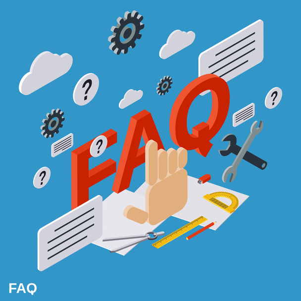 FAQ, user guide, customer technical support vector concept - Vector, Image