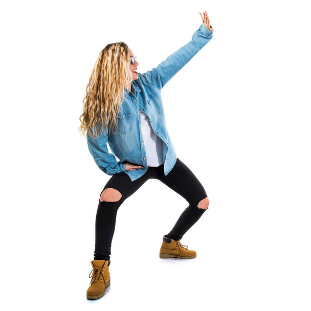 Adolescente dançarina sobre fundo isolado
 - Foto, Imagem