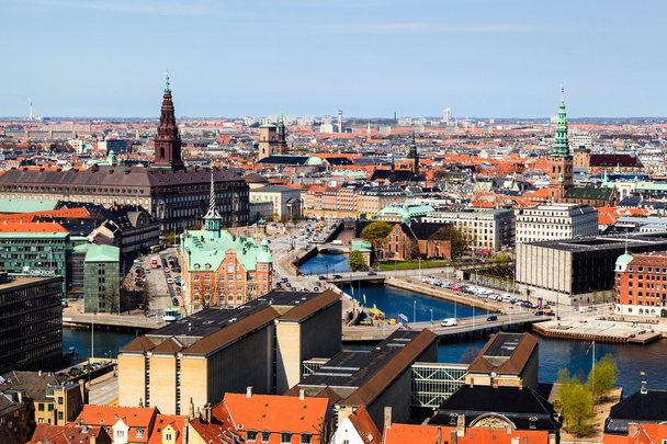 Aerial View on Roofs and Canals of Copenhagen, Denmark - Foto, Bild