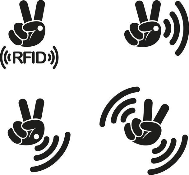 RFID - Implantable Radio Frequency Identification tag Icon Sign Symbol Pictogram - Photo, Image