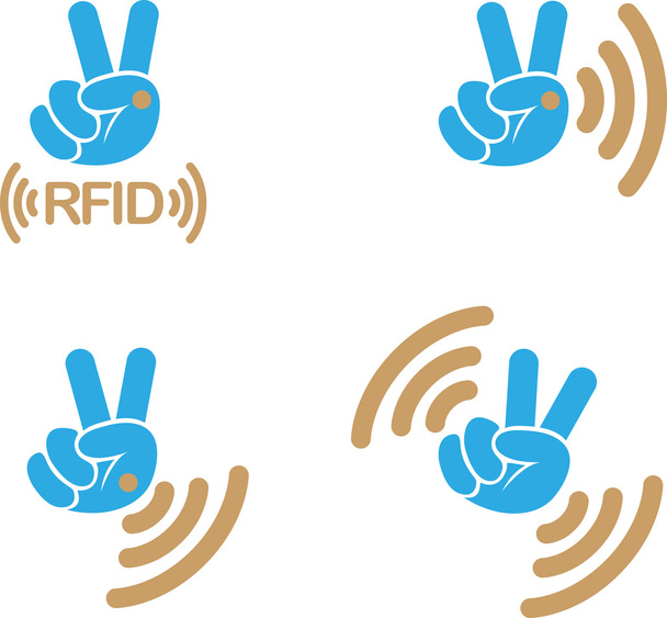 RFID - Etiqueta de identificación de radiofrecuencia implantable Pictograma de símbolo de signo de icono
 - Foto, Imagen