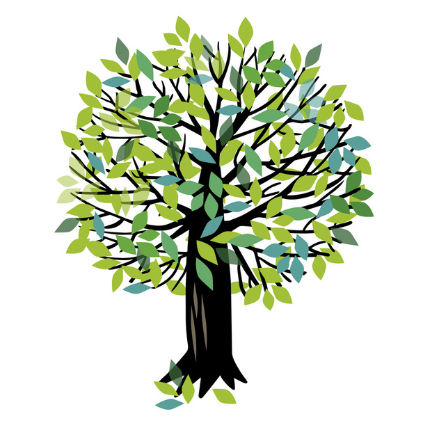 Illustration vectorielle avec un arbre
 - Vecteur, image