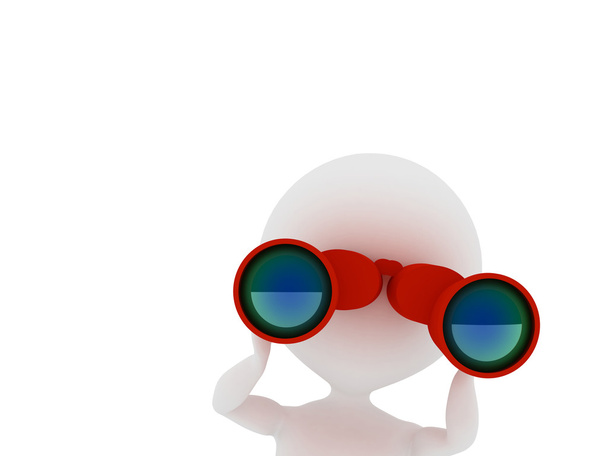 Man looking through binoculars. 3d rendered illustration. - Photo, Image