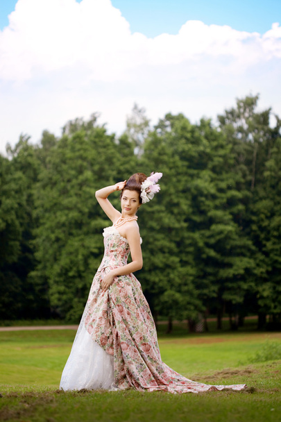 Princess in an vintage dress in nature - Foto, Imagem