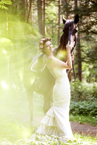 Woman and horse - Foto, Imagem