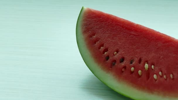 Slice of Watermelon fruit on table - Footage, Video