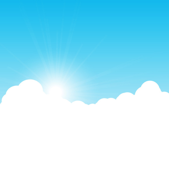 blauer Himmel Hintergrund mit Wolken. Vektorillustration - Vektor, Bild