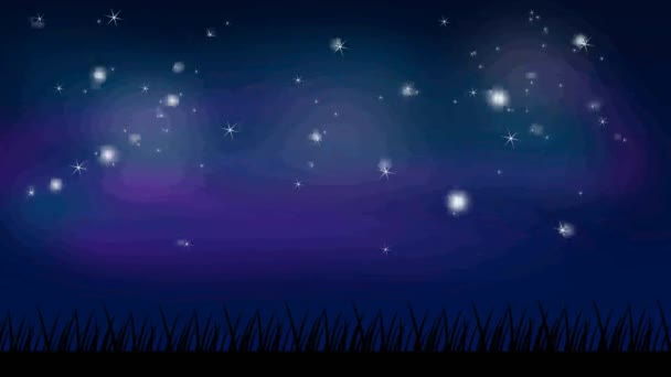 Nocne niebo animacji - Materiał filmowy, wideo