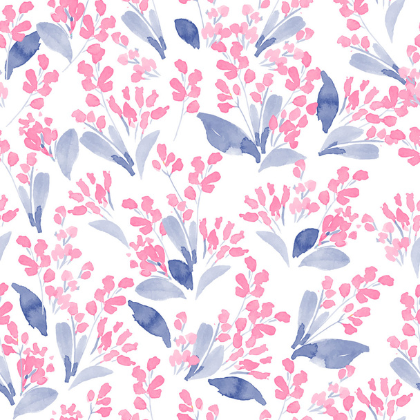 Watercolor flowers colorful seamless pattern. - Vector, Image