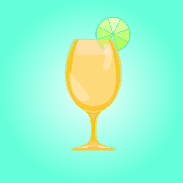 Margarita cocktail glass with lime. - Vektori, kuva