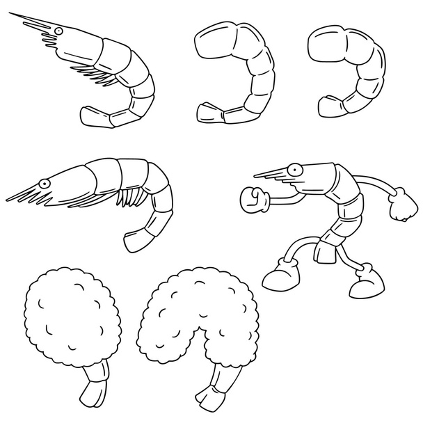jeu vectoriel de crevettes
 - Vecteur, image