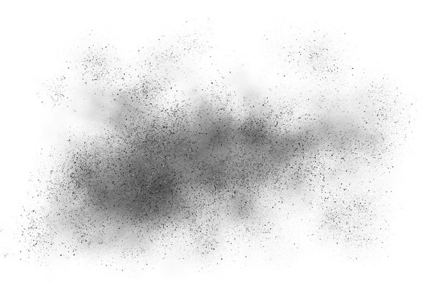 Esplosione di polvere astratta nera su sfondo bianco
 - Foto, immagini