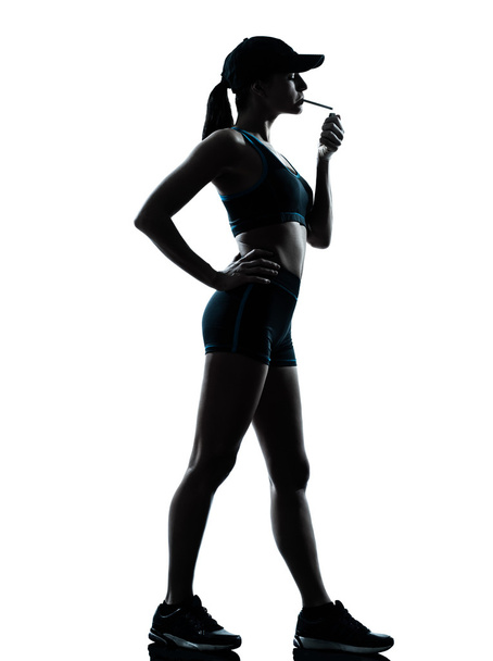 Nő runner kocogó dohányzás - Fotó, kép