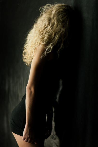 Sexy girl in black dress - Valokuva, kuva