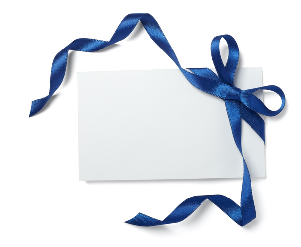 Blue ribbon card note - Foto, Imagem