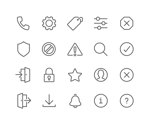 Line Interface Icons - Vector, Image