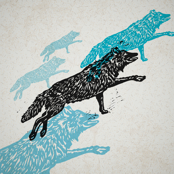 Vektor vlci v abstraktní kompozice - Vektor, obrázek